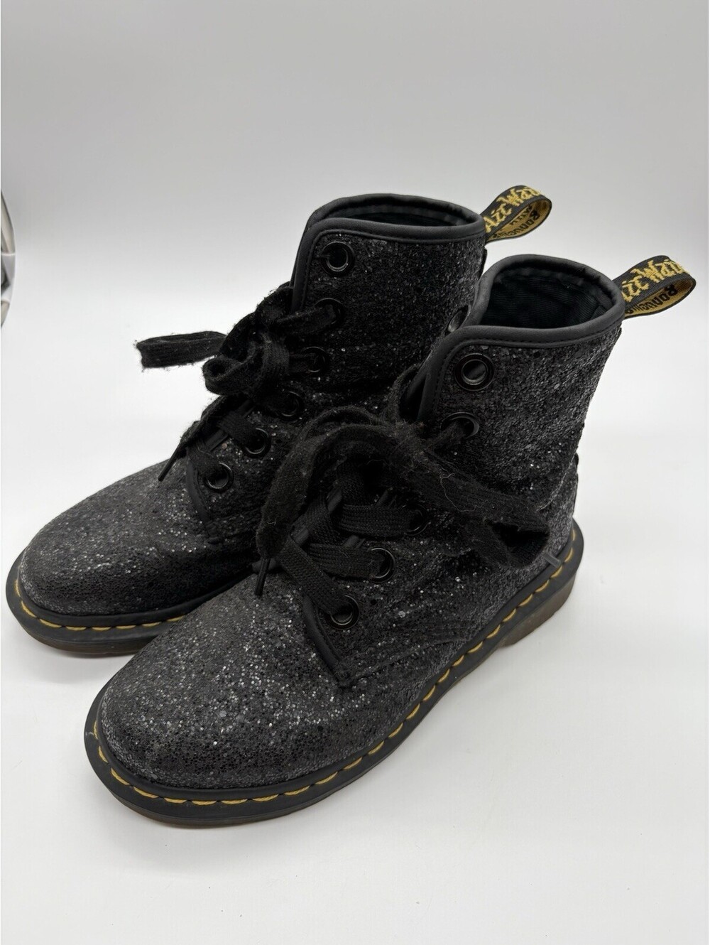 Dr Martens Black Glitter Farrah 1460 Women’s SZ 6 Boots